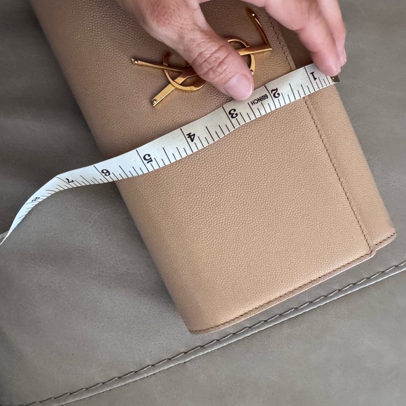 Yves Saint Laurent Gold Logo Beige Clutch - Picture 9 of 9